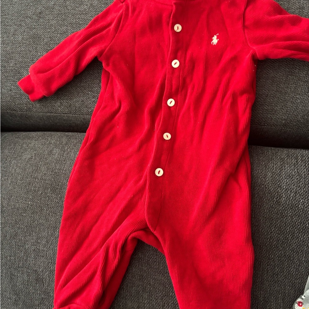Ralph Lauren Bright Red Kids Footie